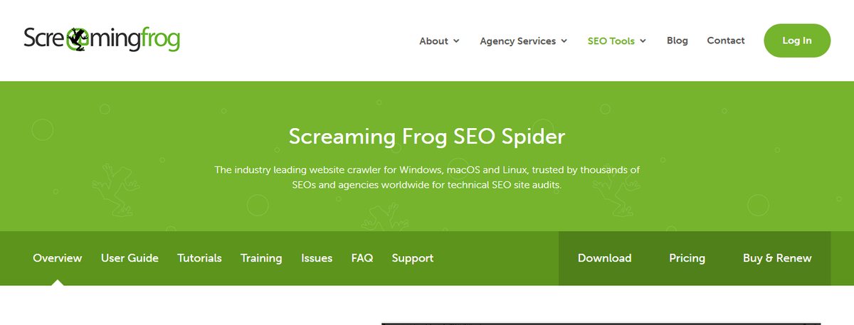 Screaming Frog SEO Spider官网首页截图
