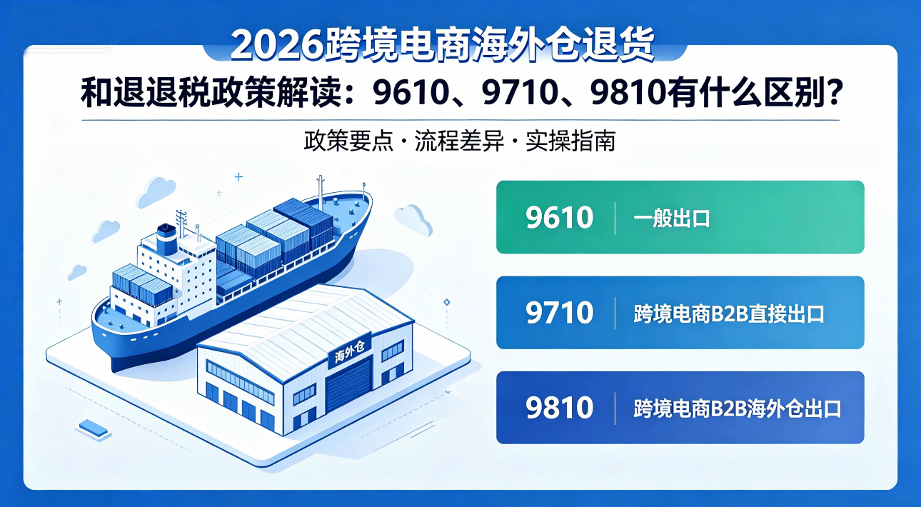2026跨境电商海外仓退货和退税政策解读：9610、9710、9810有什么区别？